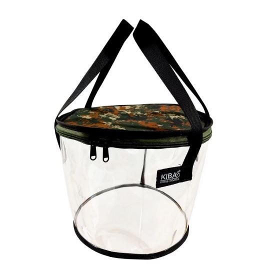 Відро для прикормки Kibas прозоре з кришкою, конусоподібне 26-30 см (VIDRO-SKP-26-30PR)