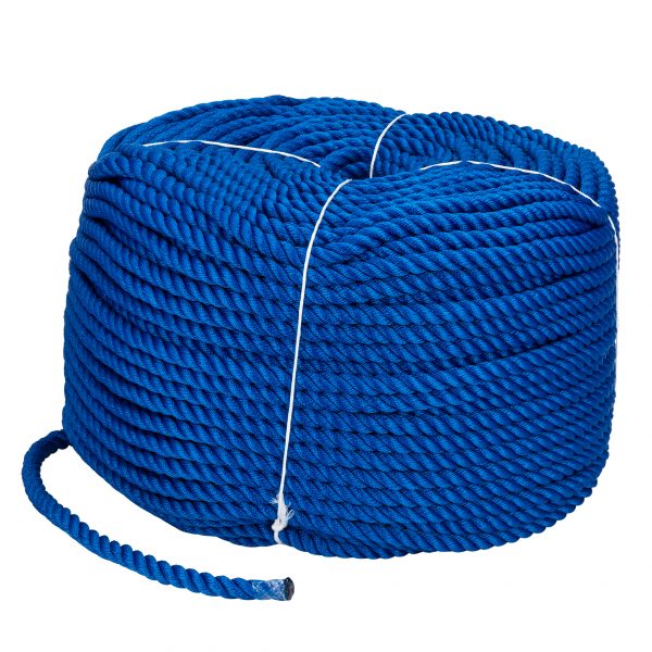 Мотузка Victory Polyester 3 strand rope 14mm*200m blue (14mm 200m blue)