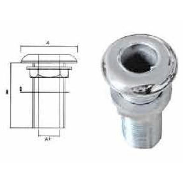 Зливний штуцер RYE нержавіюча сталь 3/8" (3472110)