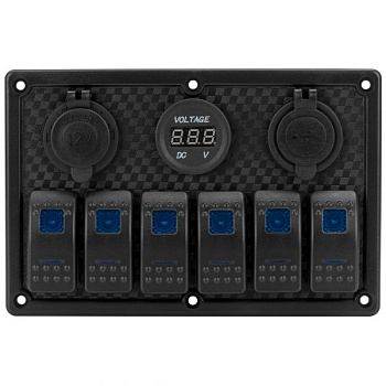 Панель RYE на 6 перемикачів 12/24V (HF60-326B)