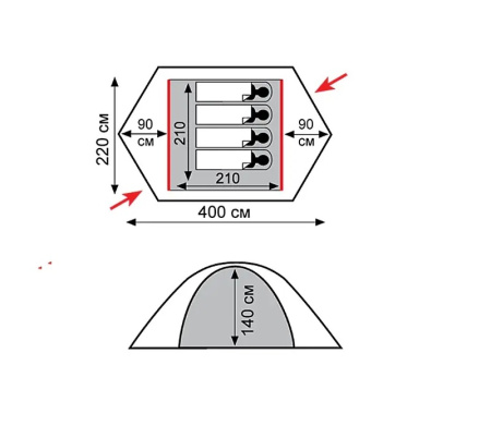 Намет Tramp Rock 4 (V2) (TRT-029)