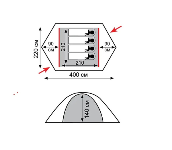 Намет Tramp Rock 4 (V2) (TRT-029)