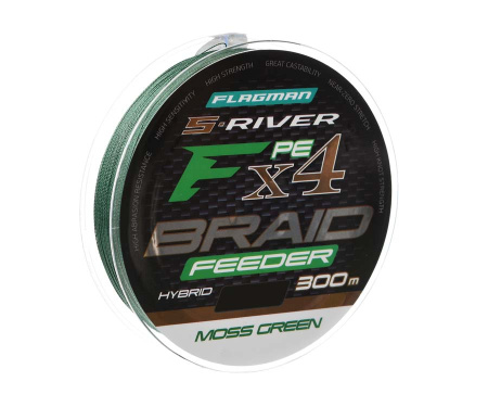 Шнур Flagman S-River PE Braid Hybrid F4 Feeder 300м Moss Green