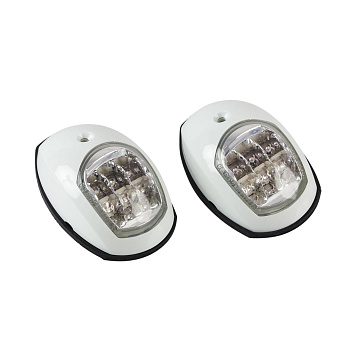 Пара LED навігаційних вогнів Easterner, білий корпус (C91006PW-1)