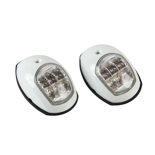 Пара LED навігаційних вогнів Easterner, білий корпус (C91006PW-1)