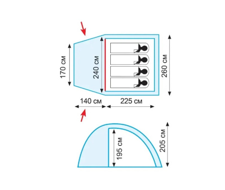Намет Tramp Bell 4 (V2) (TRT-081)
