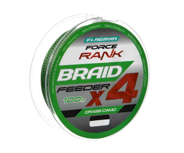 Шнур Flagman Force Rank Feeder Braid Х4 Grass Camo 100м