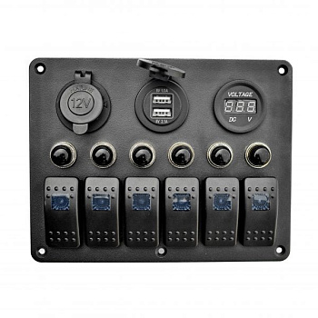 Панель RYE на 6 перемикачів автомат 155х115мм (HF60-106BU)