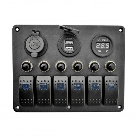 Панель RYE на 6 перемикачів автомат 155х115мм (HF60-106BU)