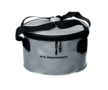 Вiдро для прикормки з кришкою Flagman EVA Gray Woven Bucket 30x18см (FGEVA005)