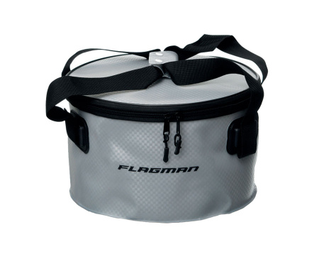 Вiдро для прикормки з кришкою Flagman EVA Gray Woven Bucket 30x18см (FGEVA005)