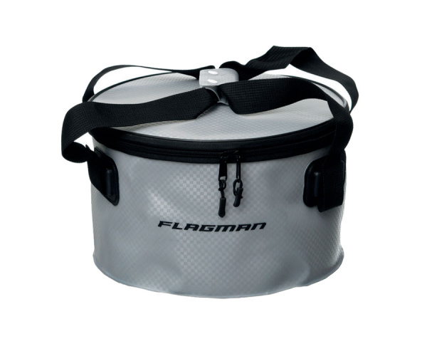 Вiдро для прикормки з кришкою Flagman EVA Gray Woven Bucket 30x18см (FGEVA005)