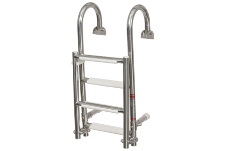 Сходи AquaLand складні з поручням, нержавіюча сталь, 2+2 сходинки (1101051)