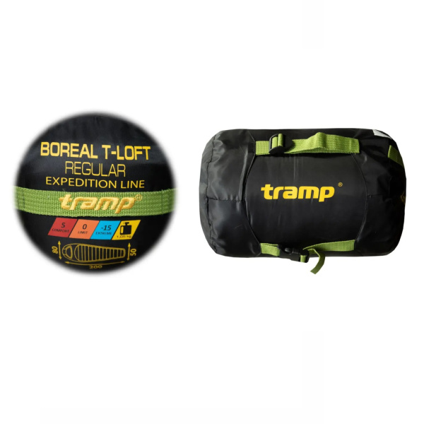 Спальний мішок Tramp Boreal Regular кокон green/grey 200/80-50