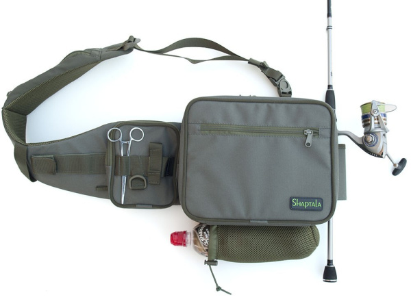 Сумка слінг Shaptala для ходової риболовлі модель 7 з коробками (СД7К) хакі