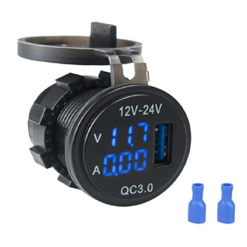 USB-зарядка з амперметром та вольтметром AAA (A6020)