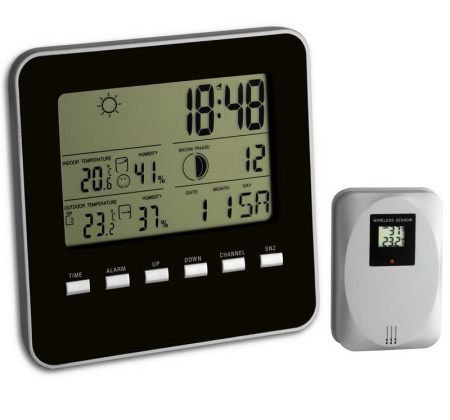 Метеостанція TFA "Quadro", 130х130х25 мм чорний (35109801)