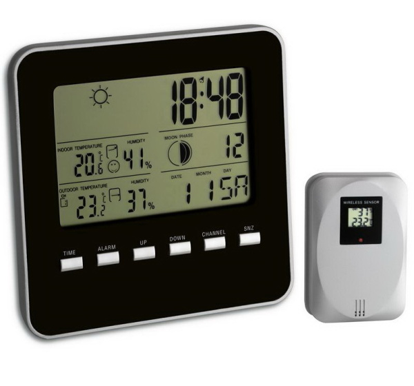 Метеостанція TFA "Quadro", 130х130х25 мм чорний (35109801)