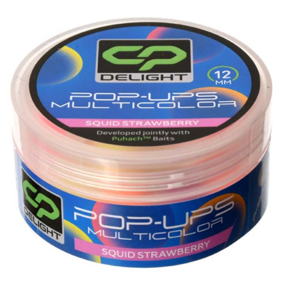 Бойли Carp Pro Delight Multicolor Pop Ups 12мм Squid Strawberry (CPDMUPSTR12)