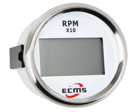 Цифровий тахометр з лічильником мотогодин ECMS PLT2-WS-RPM, діаметр 52мм (800-00261)