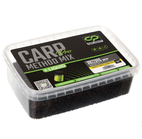 Прикормочний мікс Carp Pro Delight Method Pellets Mix 1.5/2мм Sweetcorn&Tiger Nut + Ліквід (CPMPST1,5-2)