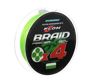 Шнур Flagman Squadron Flow Feeder Braid X4 Fluo Green 150м