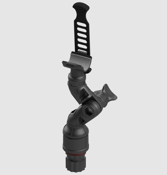 Поворотно-нахильний тримач FASTEN Lh130 чорний для ліхтарика та інших предметів d до 25 мм (01.08.010.01.01)