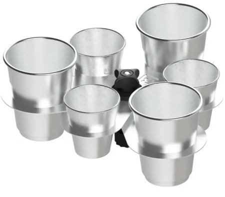 Комплект стаканів FASTEN GCh221 з нержавіючої сталі 6 шт (3х60 мл. 3х150 мл) з тримачем Ch221 (01.07.015.01.01)