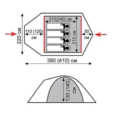Намет Tramp Mountain 3 (V2) Зелений (TRT-023-green)