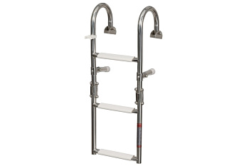 Сходи AquaLand складні з поручням, нержавіюча сталь, 1+2 сходинки (1101050)
