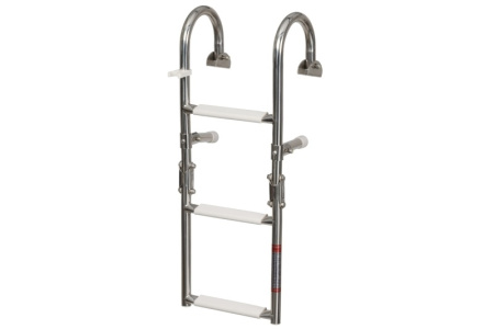 Сходи AquaLand складні з поручням, нержавіюча сталь, 1+2 сходинки (1101050)