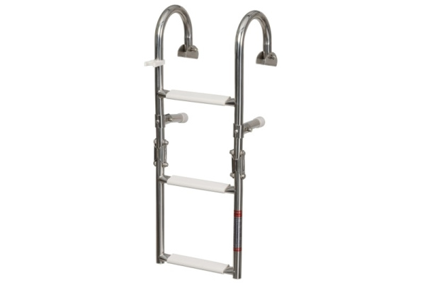 Сходи AquaLand складні з поручням, нержавіюча сталь, 1+2 сходинки (1101050)