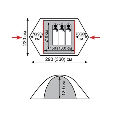 Намет Tramp Peak 3 (V2) Зелений (TRT-026-green)