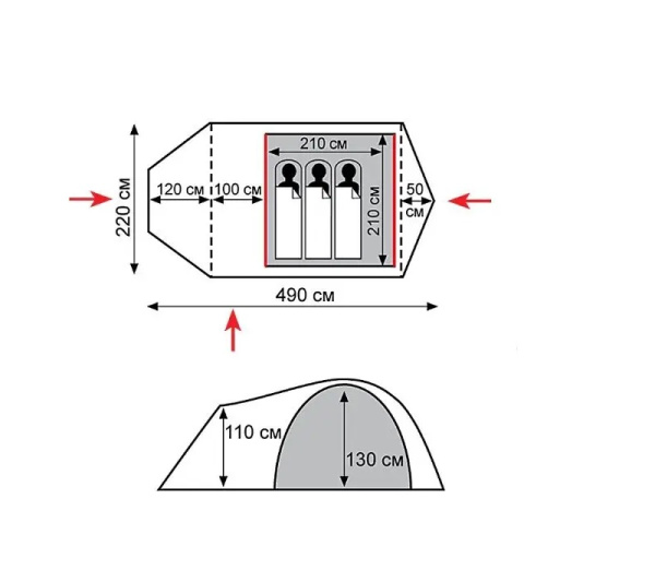Намет Tramp Cave 3 (V2) (TRT-021)