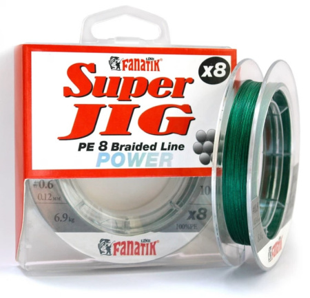 Шнур Fanatik Super Jig PE X8 100 m (#0,4) 0.10 mm 4.8 kg Green (SJPEX810004G)