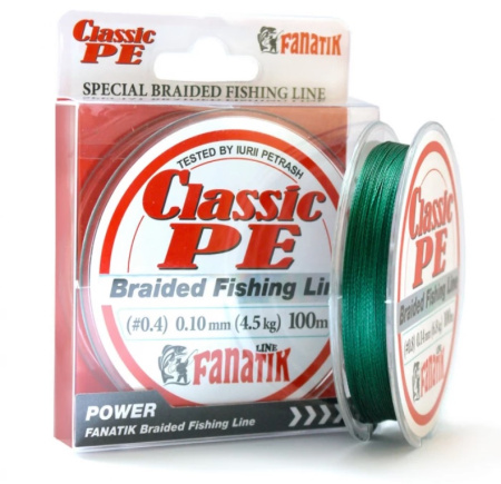 Шнур Fanatik Classik PE X4 100 m (#0.4) 0.10 mm 4.5 kg Green (CPEX410004G)