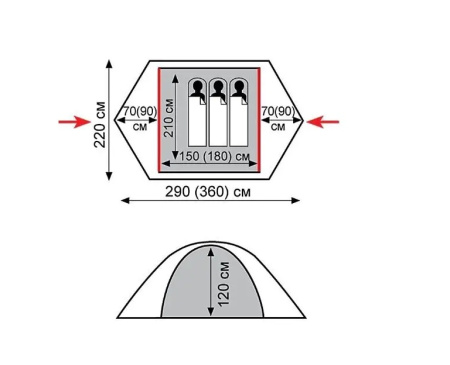 Намет Tramp Peak 2 (V2) (TRT-025)