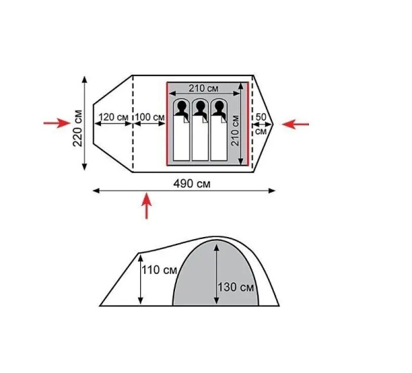 Намет Tramp Cave 3 (v2) green (UTRT-021-green)