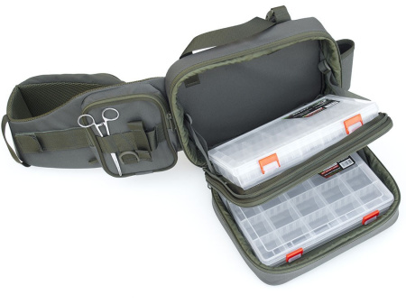 Сумка слінг Shaptala для ходової риболовлі модель 7 з коробками (СД7К) хакі