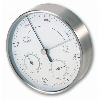 Метеостанція TFA кімнатна/вулична, нерж. сталь, d=160 мм (20202760)