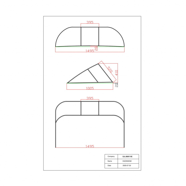 Вітрове скло Gala, матеріал акрил (Kazanka (akril))
