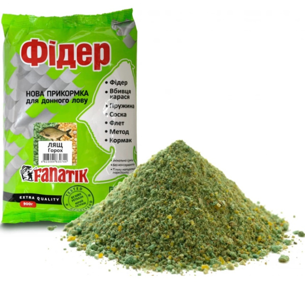 Прикормка Fanatik Фідер Лящ - Горох, 900 гр