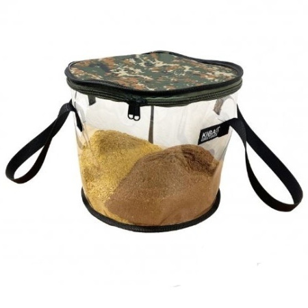 Відро для прикормки Kibas прозоре з кришкою, конусоподібне 26-30 см (VIDRO-SKP-26-30PR)