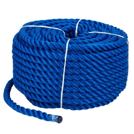 Мотузка Victory Polyester 3 strand rope 10mm*30m blue (10mm 30m blue)