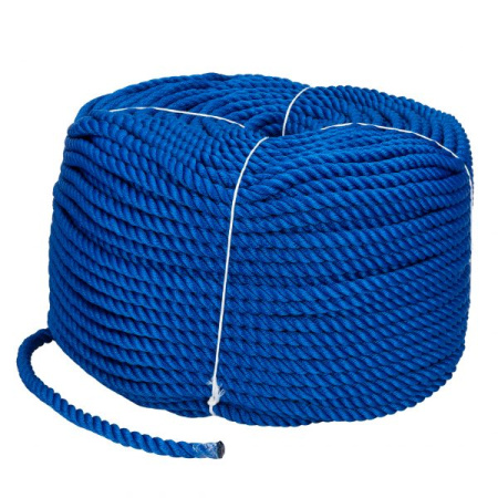 Мотузка Victory Polyester 3 strand rope 14mm*200m blue (14mm 200m blue)