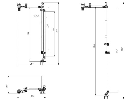 Універсальний бортовий тримач датчика ехолота FASTEN LSp1100 у зборі з замком (01.04.042.01.06)