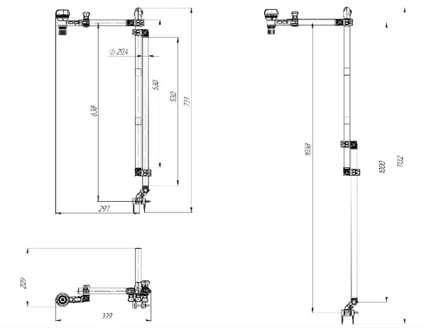 Універсальний бортовий тримач датчика ехолота FASTEN LSp1100 у зборі з замком (01.04.042.01.06)