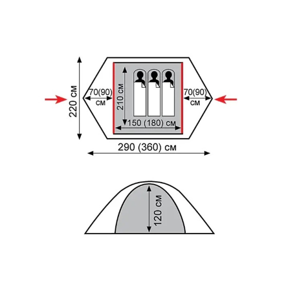 Намет Tramp Peak 3 (V2) (TRT-026)