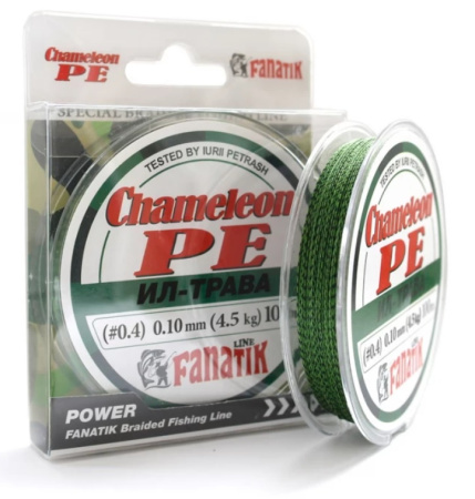 Шнур Fanatik Chameleon PE X4 100 m (#0.4) 0.10 mm 4.5 kg Мул-Трава (CHGBPEX410004)