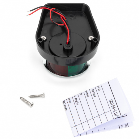 Навігаційний вогонь AAA червоно-зелений LED корпус хром (00154-LD)